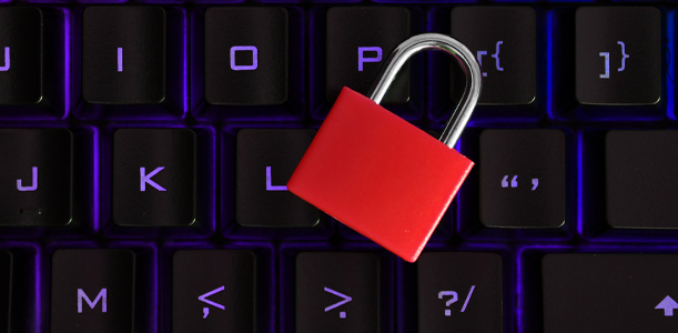 Lock atop a keyboard